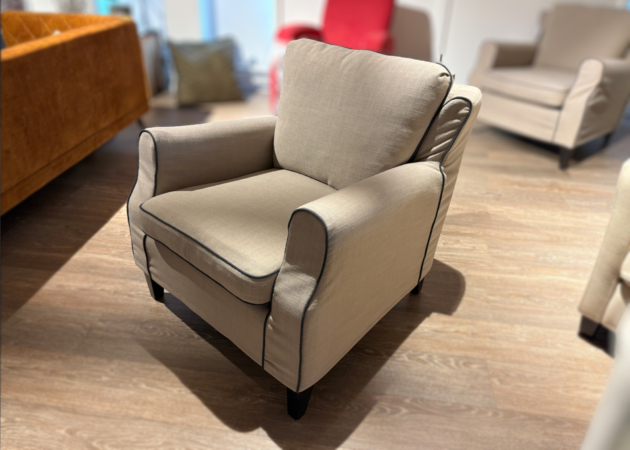 Bruka fauteuil in stof River Clay