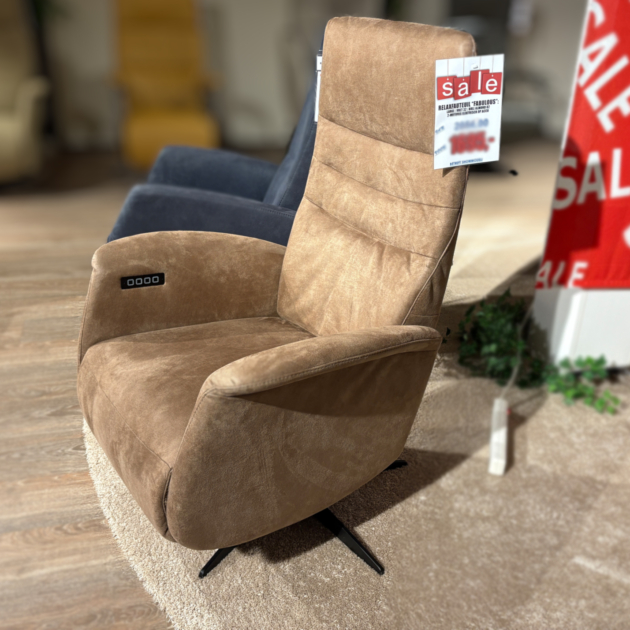 Relaxfauteuil Fabulous 5 large in Bull Almond 82 elektrisch op accu