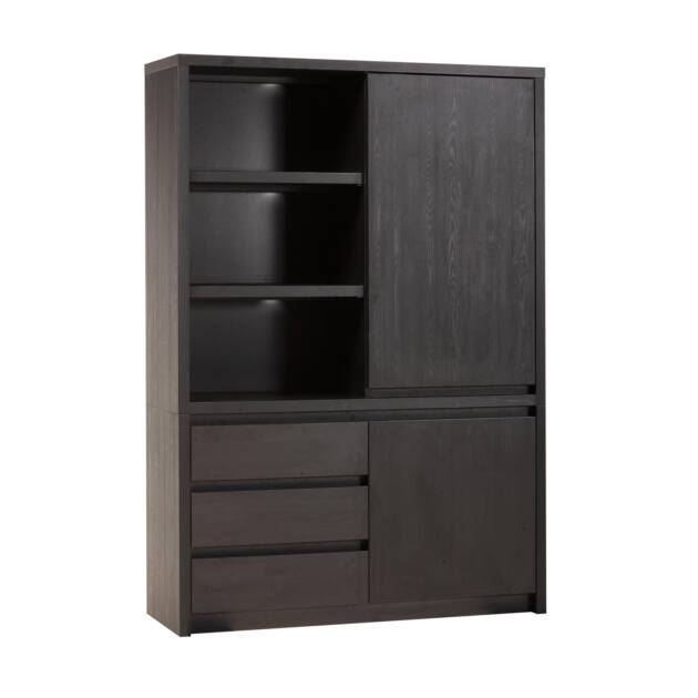 Milanello wandkast 2-dr+3-L+3-open Lamulux