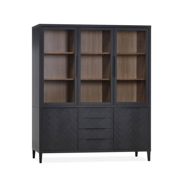 Gamma vitrinekast 3 deuren glas 2 deuren 4 lades Lamulux