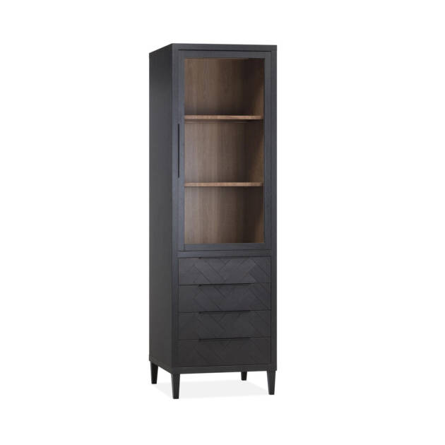 Gamma vitrinekast 1 deur glas 4 lades Lamulux