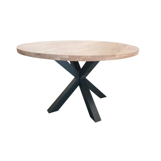 Dutch Oak Steel eettafelconcept rond