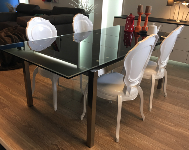 	set van 4 stoelen Lodewijk hggl. wit	